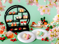 [Sakura x Afternoon Tea] Spring cherry blossom afternoon + tea stand + favorite color bear + 10 kinds of free flow tea
