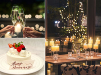 ★2月平日スペシャルセール！2,000円OFF★＜キャンドル装飾テーブル＞乾杯スパークリングワイン・アニバーサリーケーキがついた記念日ディナー -SHIKITEI-