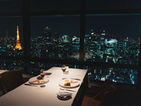 【東京タワー側個室確約！Business Course】メインは厳選和牛赤身炭火焼き+Wine Pairing4杯付 全6品