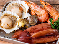 ◎NEW! 4 kinds of grilled seafood set [Additional option] "Another serving in addition to the meat! A full set of seafood♪"