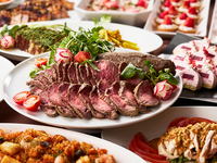 【前日迄の予約│飲み放題付☆前得プランあか牛のローストビーフ＆苺デザート 食べ放題＋アルコール飲み放題￥8,800→￥7,500★