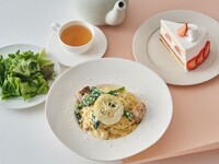 【デザート＆ドリンク付きのスペシャルブランチ】若鶏と菜の花の自家製塩レモンクリームパスタ