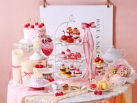 【土日祝】いちご＆チェリーのミニサイズパフェ付き◇乾杯はいちごとﾁｪﾘｰのスパークリングワイン！いちごとチェリーのアフタヌーンティー　