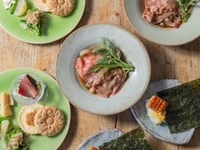 【カウンター席限定】2名様～春を味わう前菜5種盛り合わせと国産牛の焼きしゃぶコース