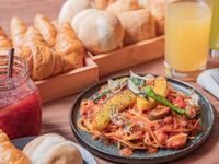 【お手軽！平日パスタランチセット】選べるパスタ＋前菜＋パン・ソフトドリンクビュッフェ45分制