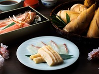 【봄 한정】벚꽃 도미와 죽순, 참깨 게, 엄선 돼지고기의 국물 샤브카이 회석