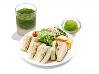 Tuna sandwich + drink + matcha gelato