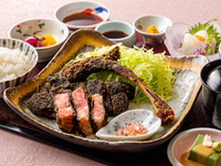 [Lunch/Weekends & Holidays] Bamboo Charcoal Battered Bone-in Azumino Genki Pork Tonkatsu Set Meal