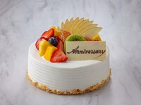 Fresh Cream Decorated Anniversary Cake No.6