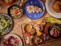 [Weekday only! Double meat! Party plan] Charcoal grilled 2 kinds of meat including kinako pork + 2 hours of all-you-can-drink