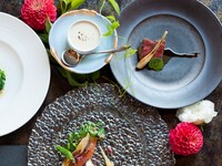 Lunch: Fish and meat double main course with plenty of Kamakura vegetables