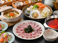 伊勢真鯛の土鍋と寒鰤しゃぶしゃぶコース・飲み放題付　全7品