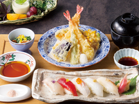 5月ランチ限定「寿司天麩羅御膳」1ドリンク付き