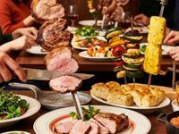 【シュラスコ食べ放題】名物熟成美明豚肩ロースやラムレッグなど12品　2時間豪華飲み放題付き5,500円