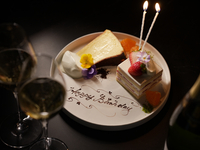 【DINNER | Weekdays 20:00-21:00】Anniversary Plan: 7 dishes (including a toast and dessert plate)