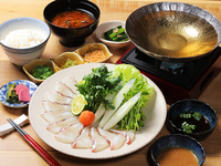 【1ドリンク付き】ランチ限定！お一人ご予約OK！真鯛のしゃぶしゃぶセット2800円