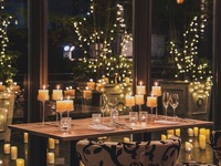 ★～3/22まで限定スペシャルセール！1,500円OFF★＜キャンドル装飾テーブル＞乾杯スパークリングワインとメッセージプレートがついた記念日ディナー -SHIKITEI-