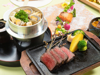 [March and April] Grilled beef sirloin and clam rice pot course "Wagetsu" (includes 2 hours of all-you-can-drink soft drinks)