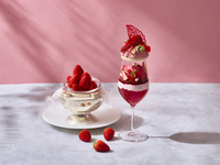【3/1～5/7★期間限定】いちご＆ローズパフェ　（完熟フレッシュいちご）