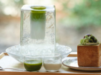 [Tea Time] Iced Matcha Latte in an "Ice Bowl" + Matcha Cube Croissant Set (Weekdays only / May 18th - September 30th)