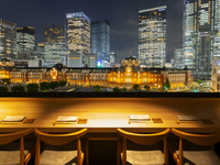 【東京駅の景色×窓側カウンター席確約プラン】　～焼鳥会席「雅」～乾杯スパークリング・2時間飲み放題付 9,500円