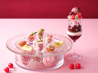平日：「チェリールージュパフェ」セイボリー&ドリンク2杯