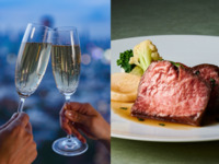 4月おすすめ贅沢ディナー◇春色のロゼスパークリングワインで乾杯！◇国産ブリマサのグリルや水郷赤鶏と桜葉のコンフィ、国産真鯛のポワレや国産牛フィレ肉を堪能するシェフ特選コース全7品‐CHEF’S‐