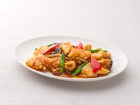 【アラカルト】17.イカと野菜の四川辛子香料炒め　小盆