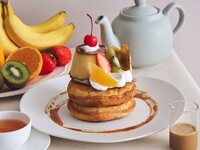 [Staff Recommendation] Special weekday-only all-you-can-drink set / Awaji Island Kitazaka Poultry Farm's "Sakura Egg" pudding à la mode pancakes with brown sugar milk tea caramel sauce