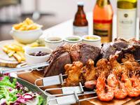 ★OPEN特別価格【月-木ランチ限定】【90分食べ放題】ソフトドリンク飲み放題付！15種シュラスコ＆サラダ＆ブッチャーカレー付…3,800yen⇒3,480yen 2名様～