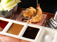 Special set of 15 skewers (live shrimp, Wagyu beef, local clams, and seasonal meat, fish, and vegetable skewers) - available only at counter seats - 7000 yen