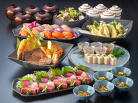 【蓮華コース】御造りと天ぷらで旬を味わう法要プラン〈大皿盛り〉120分飲放付 10品 6,600円(税込)