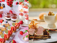 🍓5月平日限定🍓おすすめランチ【カフェフリープレゼント】スイーツ8種を選べるデザートワゴン付き＊春野菜とサーモンマリネや国産玉ねぎのパイ包みスープ、北海道産豚ロース肉のローストを味わうランチ-SEASON-