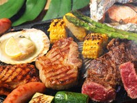 [Hands-Free BBQ] A premium BBQ featuring four types of meat and a basket of farm-fresh vegetables (meal only)
