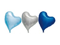 Heart-shaped balloon, 32cm x 34cm, one balloon from a selection of cool colors.