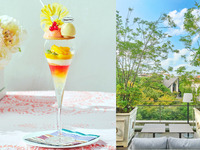 🍃テラス席確約🍃【平日限定♥ご褒美スイーツ】トロピカルサンセットパフェ with ハーゲンダッツ　コーヒーまたは紅茶1杯つき