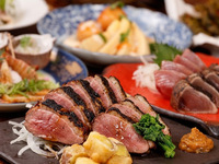 名物！かつをの藁焼き塩たたき × 夏の味覚　よさこいコース（2時間飲み放題付き）