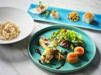【週末ランチ】　和薫る穴子のフリットとサーモンレアカツ贅沢うにいくら乗せ