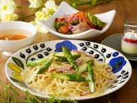 北海道産アスパラガスのクリームパスタセット
