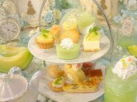 【アフタヌーンティー】メロンのSeasonal Afternoon Tea★季節のノンアルコールカクテル付き【カフェドリンク2時間飲み放題】