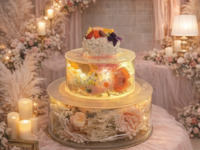 6/1~【記念日ランチ☆BD】幻想的なアクアリウム空間で"オシャレなルミナスケーキ付"『牛ハラミのグリル＆鶏もも肉のシュラスコのWメイン×牛スジと茸のチーズリゾット』など8品5皿＜サプライズ記念日コース＞