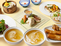 【公式 最安値保証】　6月限定　睡蓮コース＋120分飲み放題(L.O90分)　通常価格9,000円⇒平日ご予約で6,800円！　ミニフカヒレ姿煮スープなど計8品　