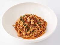 ひよこ豆とソイミートのボロネーゼスパゲティ