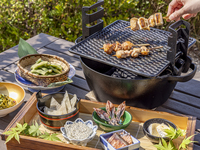 Japanese restaurant "Sakura" offers a weekday lunch-only "Charcoal-grilled appetizer set."