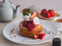 [June Only] Drink Set / Pancakes with Salted Vanilla Cream and Sugar Butter, Lemon Tea Sauce