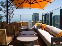 [Terrace Seating] Glass of Rose Champagne and Cheese & Charcuterie Plate