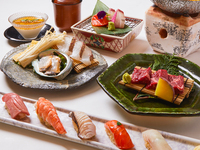 [Edomae Sushi Anniversary Course] Setouchi conger eel hot pot and seared Omi beef sushi & 5 kinds of Edomae sushi with toro-taku or eel kamameshi hitsumabushi 4800 (excluding tax)