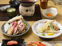 Special Sushi & Uni-Shabu Lunch! “Edomae Sushi (3 pieces) & Maguro Toro + Takuan Hand Roll” and “Kuroge Wagyu and Seasonal Fish Uni-Shabu Small Hot Pot”