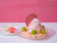 【Weekdays】 Peach x Shine Muscat grapes Double Fruit Shaved Ice [Drink Set]（7/1～8/31）
