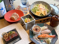 1st Anniversary Celebration! [Gourmet Lunch] "Seasonal Fish Golden Broth Mini Hot Pot with Toro-Taku Mini Rice Bowl & Edomae Sushi" "Our Specialty! Deep-Fried Radish & Domestic Beef Stone-Grilled Steak" Weekends & Holidays 3,400 yen
